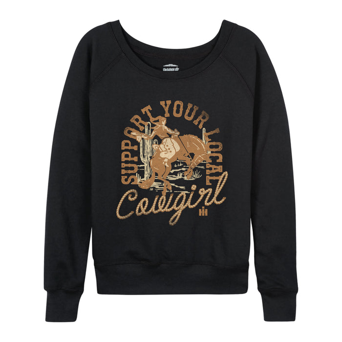 Case IH - Support Your Local Cowgirl Vintage Fade - Women's French Terry Pullover