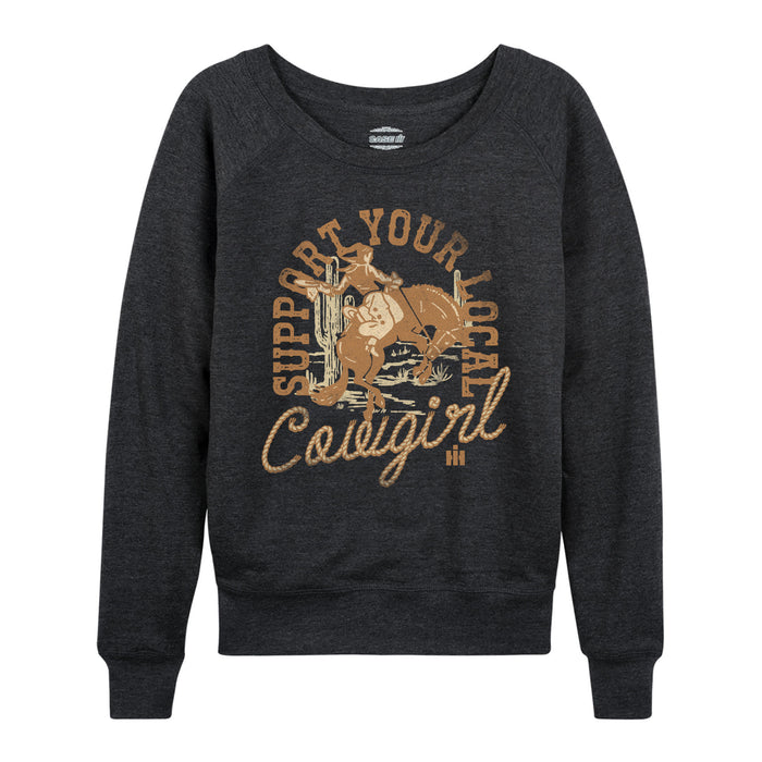 Case IH - Support Your Local Cowgirl Vintage Fade - Women's French Terry Pullover
