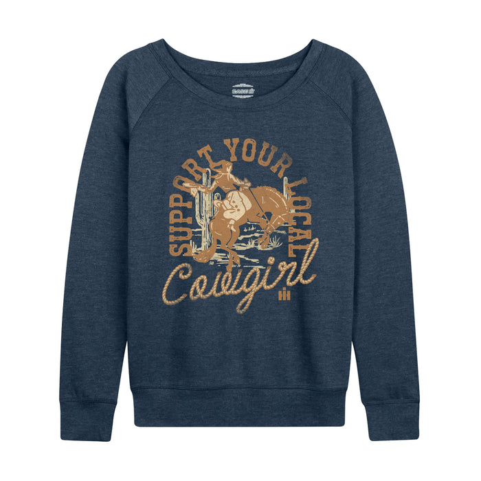Case IH - Support Your Local Cowgirl Vintage Fade - Women's French Terry Pullover