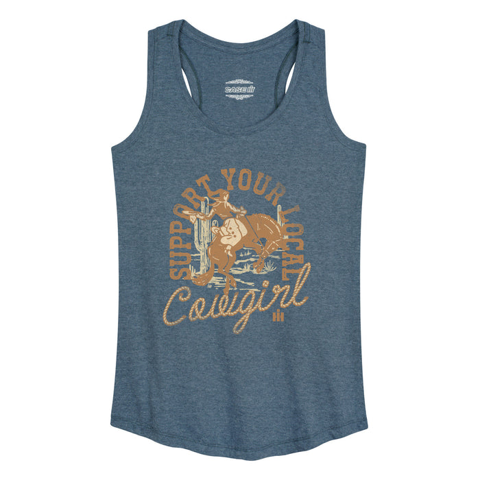 Case IH - Support Your Local Cowgirl Vintage Fade -Women's Racerback Tank