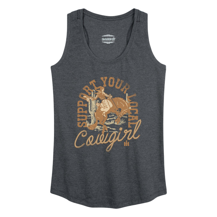 Case IH - Support Your Local Cowgirl Vintage Fade -Women's Racerback Tank