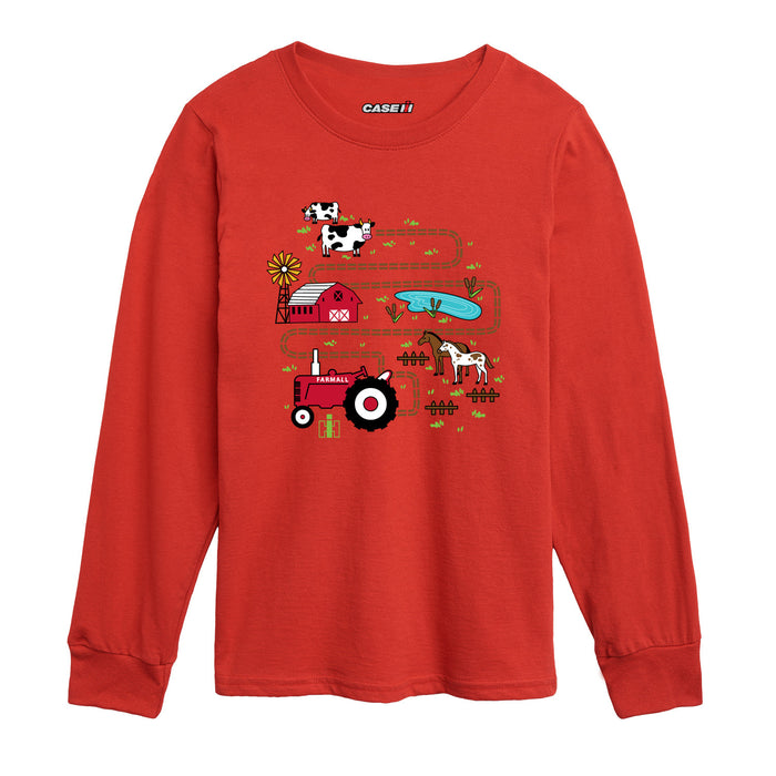 Case IH - Tractor Road Map - Toddler Long Sleeve Tee