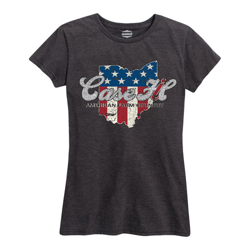 Case Ih Country Patriotic Oh Ladies Short Sleeve Classic Fit Tee