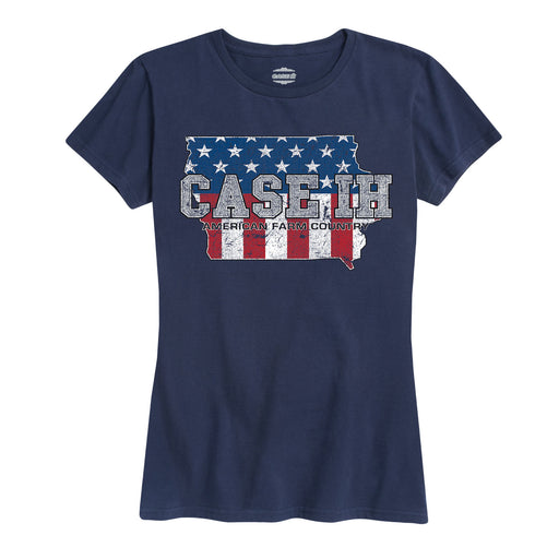 Case Ih Country Patriotic Ia Ladies Short Sleeve Classic Fit Tee