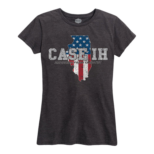 Case Ih Country Patriotic Il Ladies Short Sleeve Classic Fit Tee