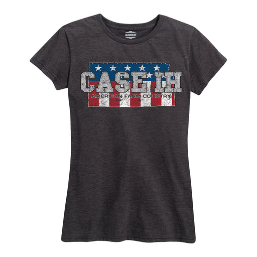 Case Ih Country Patriotic Ks Ladies Short Sleeve Classic Fit Tee