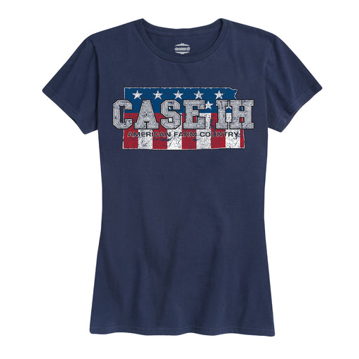 Case Ih Country Patriotic Ks Ladies Short Sleeve Classic Fit Tee