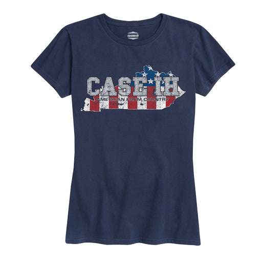 Case Ih Country Patriotic Ky Ladies Short Sleeve Classic Fit Tee