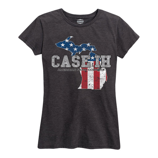 Case Ih Country Patriotic Mi Ladies Short Sleeve Classic Fit Tee