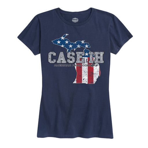 Case Ih Country Patriotic Mi Ladies Short Sleeve Classic Fit Tee