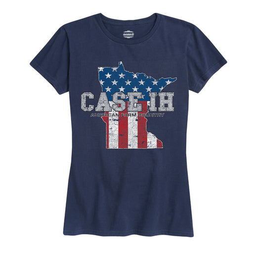 Case Ih Country Patriotic Mn Ladies Short Sleeve Classic Fit Tee