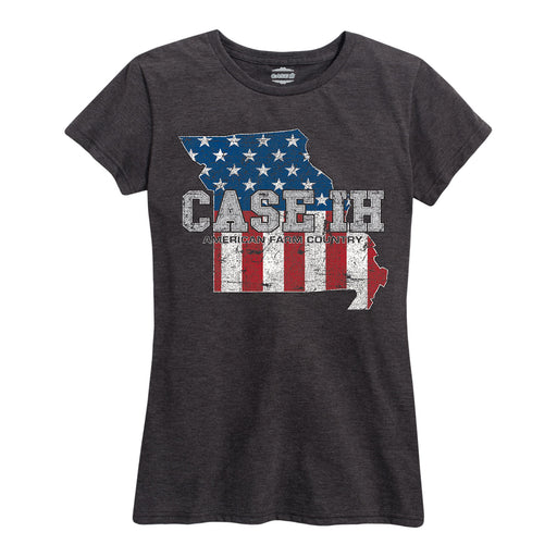 Case Ih Country Patriotic Mo Ladies Short Sleeve Classic Fit Tee