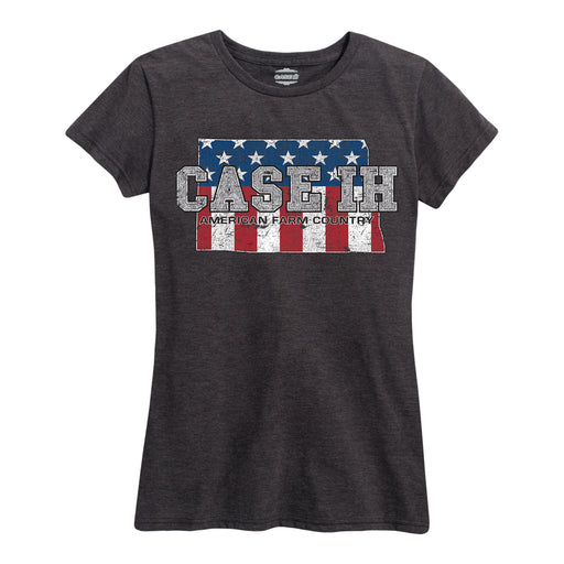 Case Ih Country Patriotic Nd Ladies Short Sleeve Classic Fit Tee