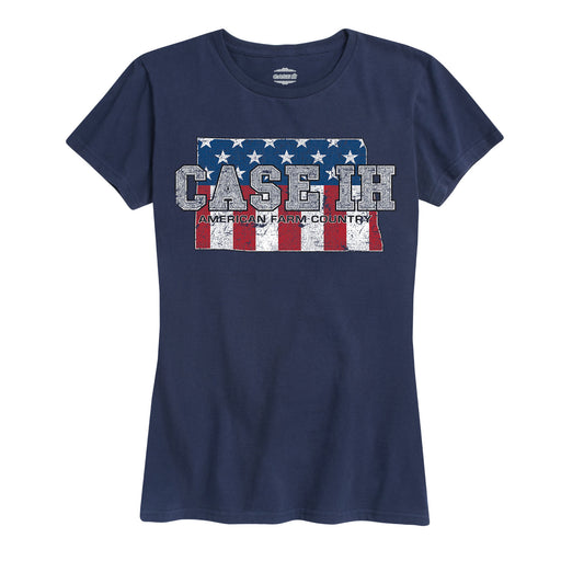 Case Ih Country Patriotic Nd Ladies Short Sleeve Classic Fit Tee