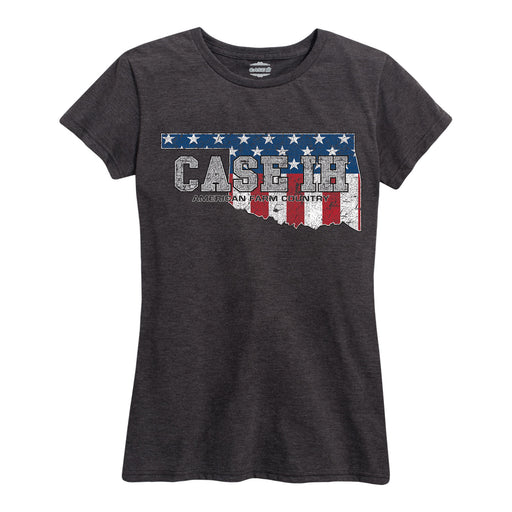 Case Ih Country Patriotic Ok Ladies Short Sleeve Classic Fit Tee