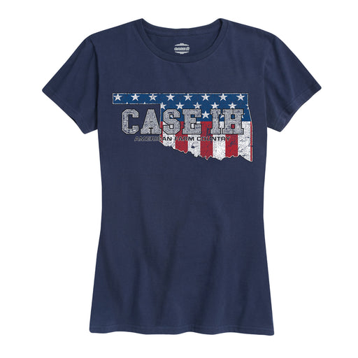 Case Ih Country Patriotic Ok Ladies Short Sleeve Classic Fit Tee