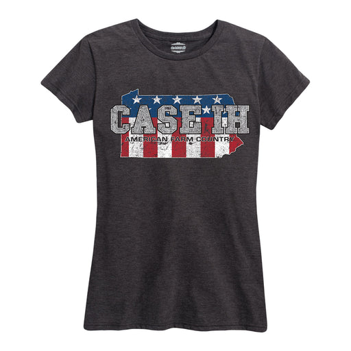 Case Ih Country Patriotic Pa Ladies Short Sleeve Classic Fit Tee