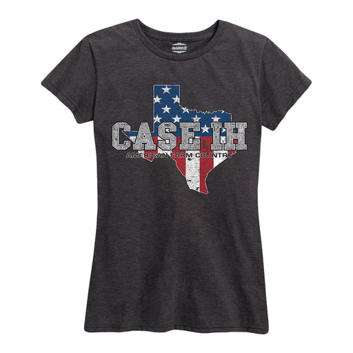 Case Ih Country Patriotic Tx Ladies Short Sleeve Classic Fit Tee