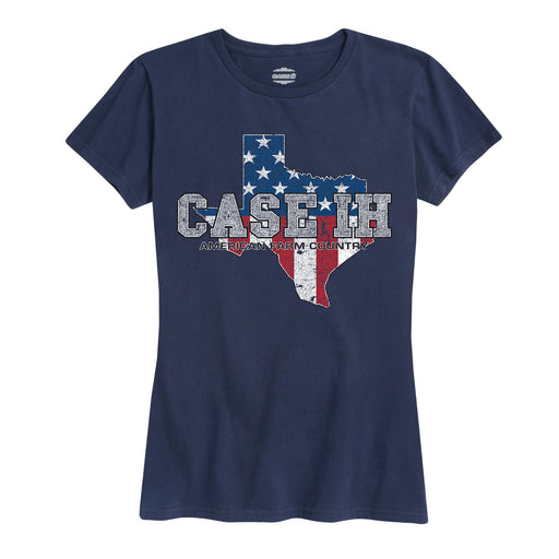 Case Ih Country Patriotic Tx Ladies Short Sleeve Classic Fit Tee