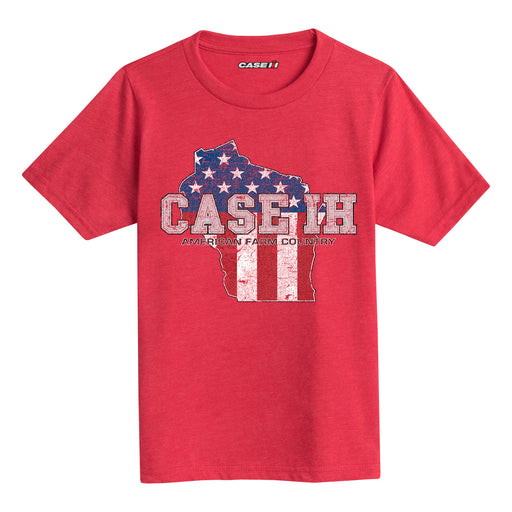 Case Ih Country Patriotic Wi Kids Short Sleeve Tee