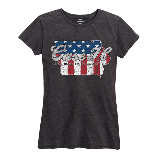 Case Ih Country Patriotic Ia Ladies Short Sleeve Classic Fit Tee