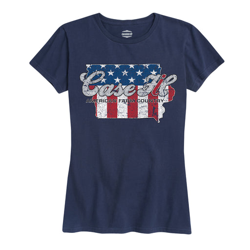 Case Ih Country Patriotic Ia Ladies Short Sleeve Classic Fit Tee