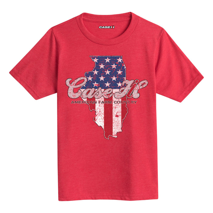 Case Ih Country Patriotic Il Kids Short Sleeve Tee