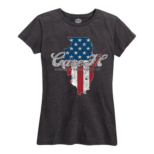 Case Ih Country Patriotic Il Ladies Short Sleeve Classic Fit Tee