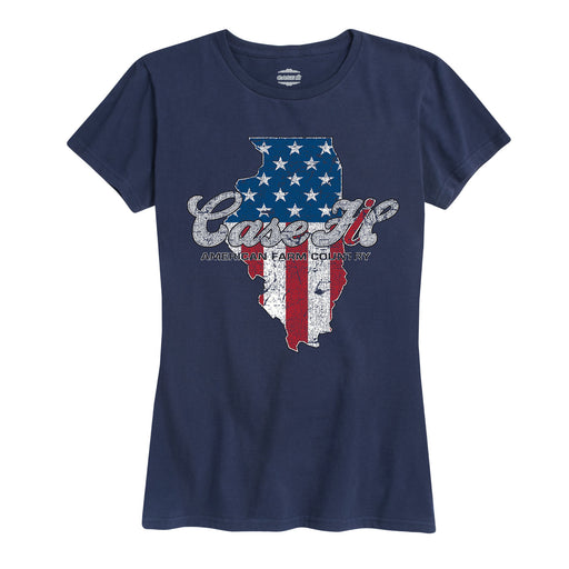 Case Ih Country Patriotic Il Ladies Short Sleeve Classic Fit Tee