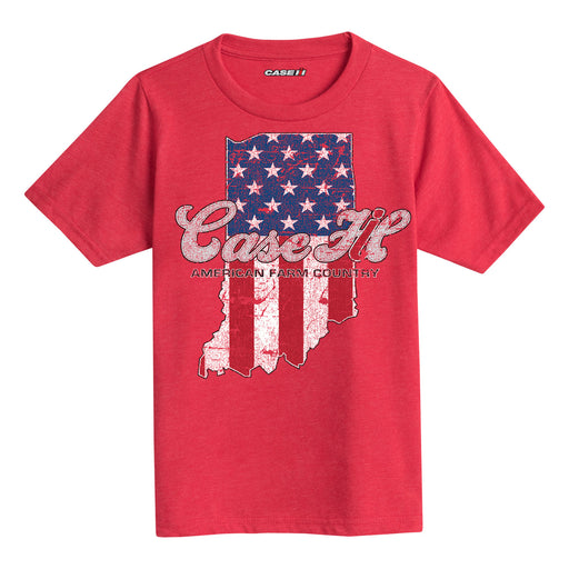 Case Ih Country Patriotic In Kids Short Sleeve Tee