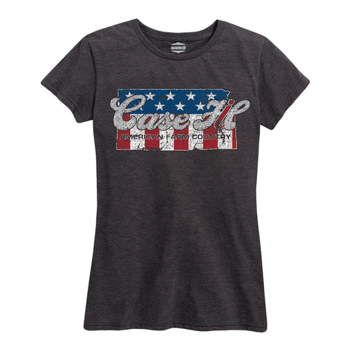 Case Ih Country Patriotic Ks Ladies Short Sleeve Classic Fit Tee