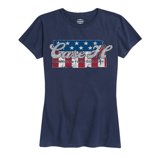 Case Ih Country Patriotic Ks Ladies Short Sleeve Classic Fit Tee