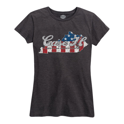 Case Ih Country Patriotic Ky Ladies Short Sleeve Classic Fit Tee