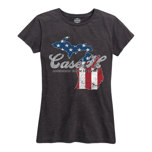 Case Ih Country Patriotic Mi Ladies Short Sleeve Classic Fit Tee