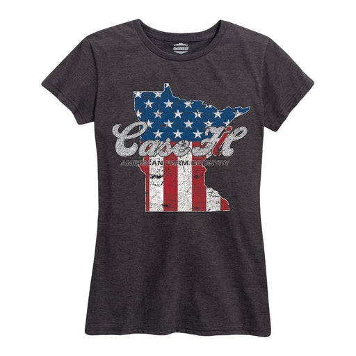 Case Ih Country Patriotic Mn Ladies Short Sleeve Classic Fit Tee