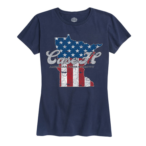 Case Ih Country Patriotic Mn Ladies Short Sleeve Classic Fit Tee