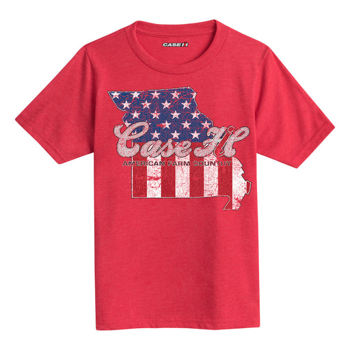 Case Ih Country Patriotic Mo Kids Short Sleeve Tee