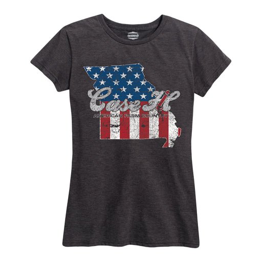 Case Ih Country Patriotic Mo Ladies Short Sleeve Classic Fit Tee