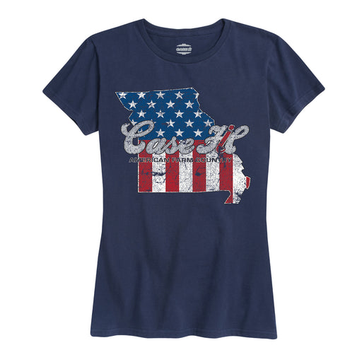 Case Ih Country Patriotic Mo Ladies Short Sleeve Classic Fit Tee