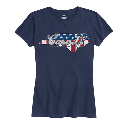 Case Ih Country Patriotic Nc Ladies Short Sleeve Classic Fit Tee