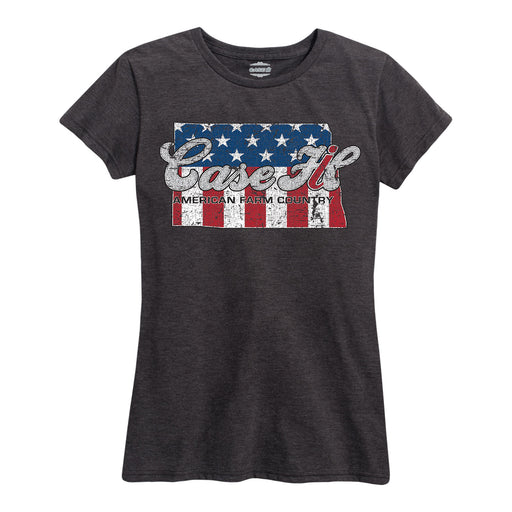 Case Ih Country Patriotic Nd Ladies Short Sleeve Classic Fit Tee