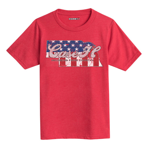 Case Ih Country Patriotic Ne Kids Short Sleeve Tee