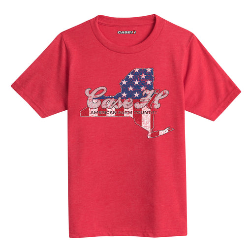 Case Ih Country Patriotic Ny Kids Short Sleeve Tee