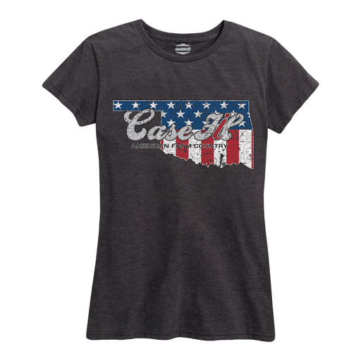 Case Ih Country Patriotic Ok Ladies Short Sleeve Classic Fit Tee