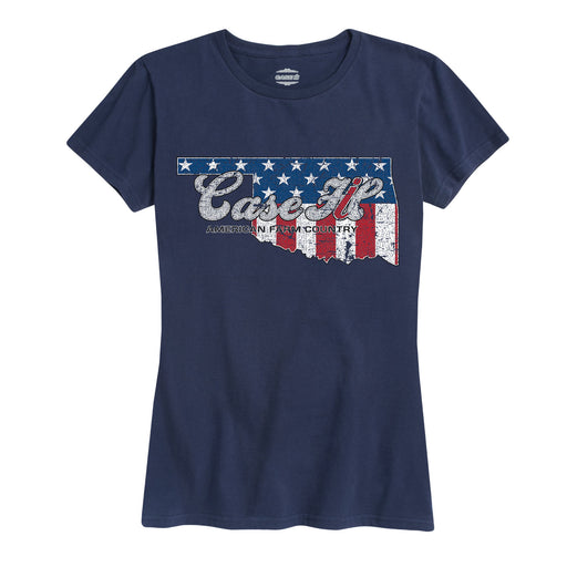 Case Ih Country Patriotic Ok Ladies Short Sleeve Classic Fit Tee