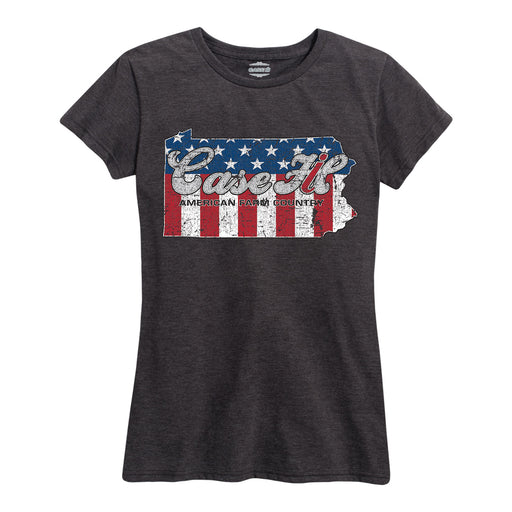 Case Ih Country Patriotic Pa Ladies Short Sleeve Classic Fit Tee