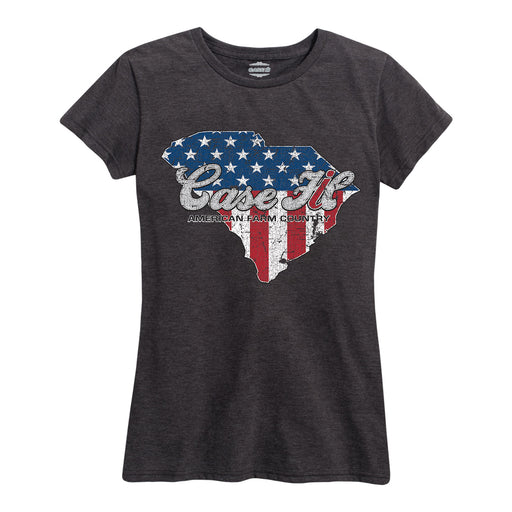 Case Ih Country Patriotic Sc Ladies Short Sleeve Classic Fit Tee