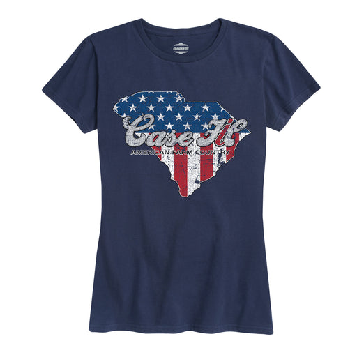 Case Ih Country Patriotic Sc Ladies Short Sleeve Classic Fit Tee