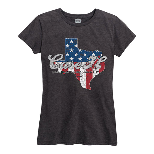 Case Ih Country Patriotic Tx Ladies Short Sleeve Classic Fit Tee