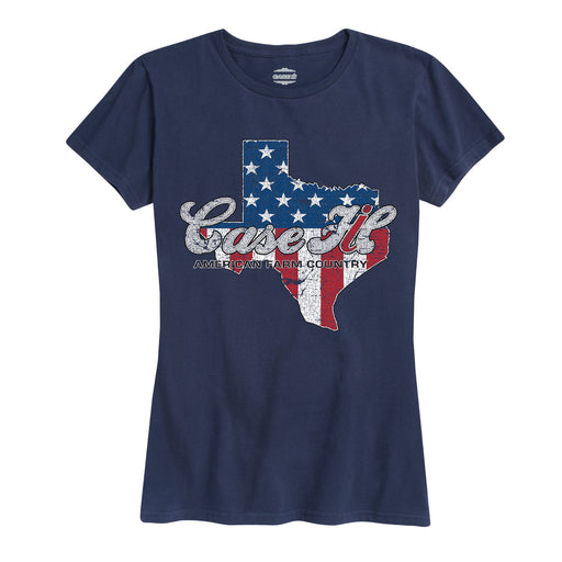 Case Ih Country Patriotic Tx Ladies Short Sleeve Classic Fit Tee